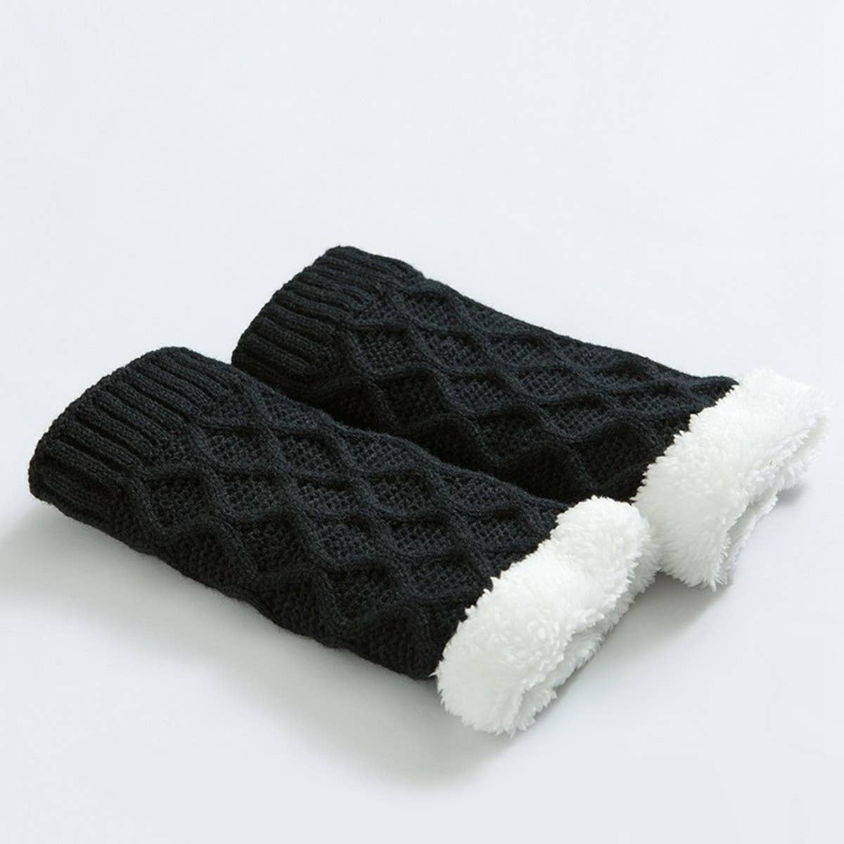 Winter Knee Pads Diamond Grid Plus Fleece Socks_Cwms0760