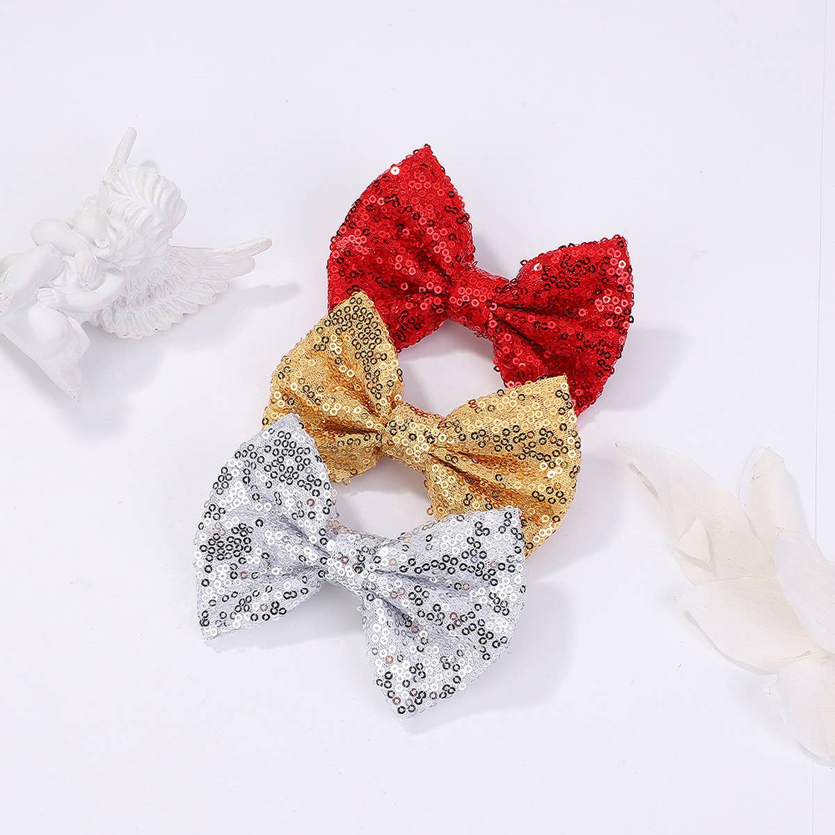 SEQUINED HANDMADE CHILDRENS BOW HAIRPIN_CWAHA2355