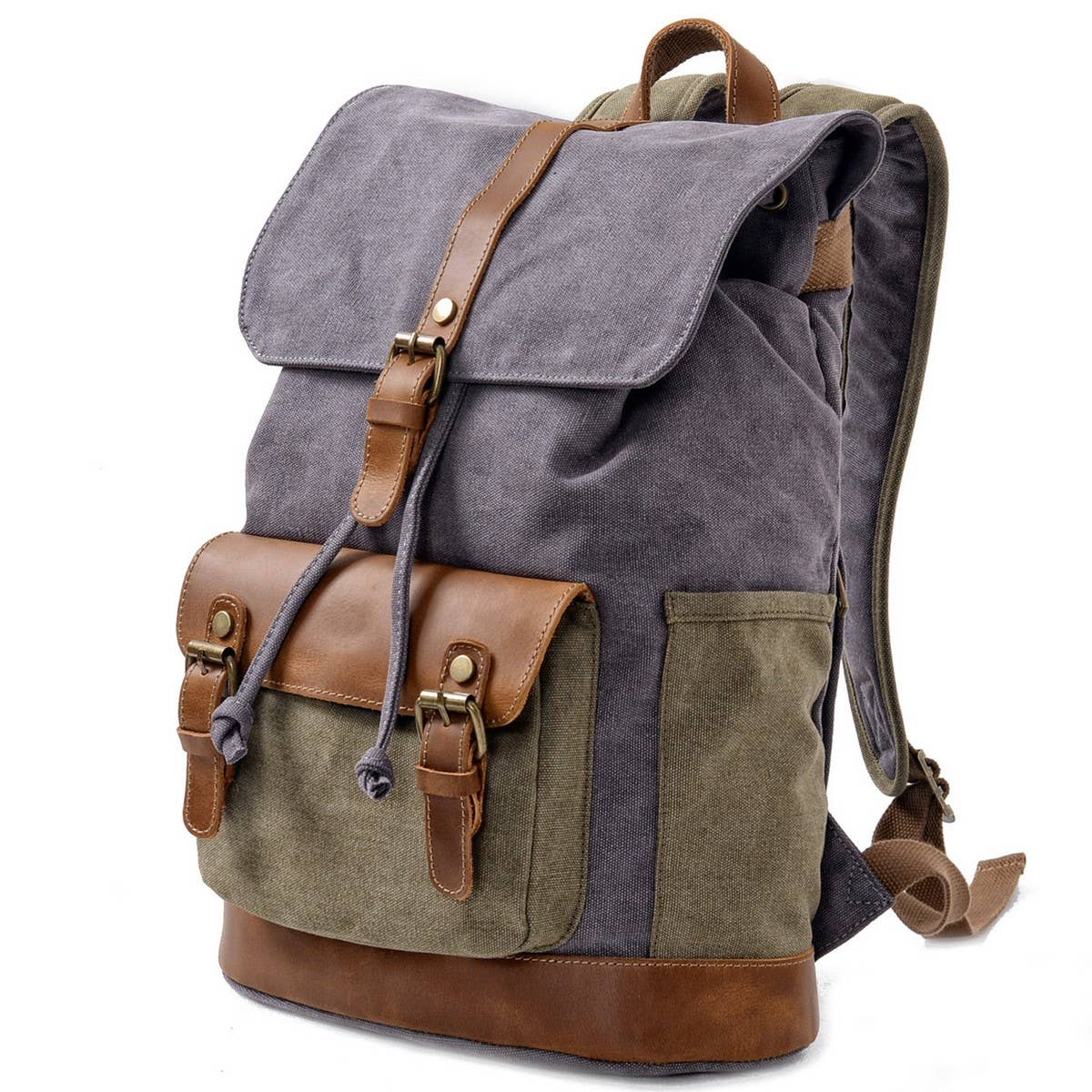 MENS VINTAGE CANVAS TRAVEL HIKING BACKPACK_CWAB5553