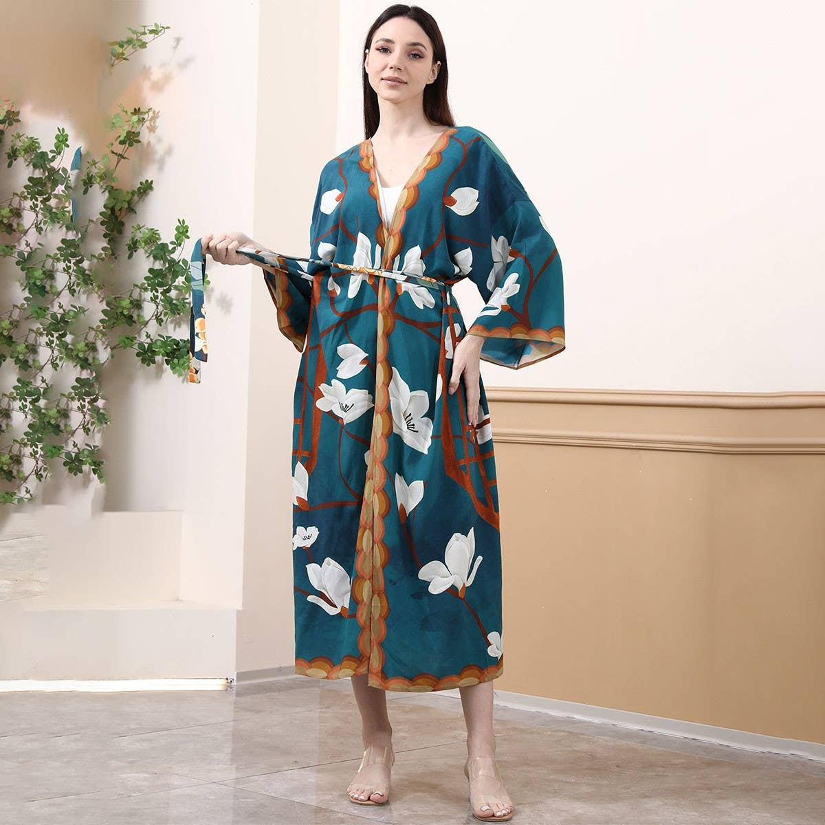 RAYON BEACH COVER UP BIKINI CARDIGAN FOR VACATION_CWMM6316