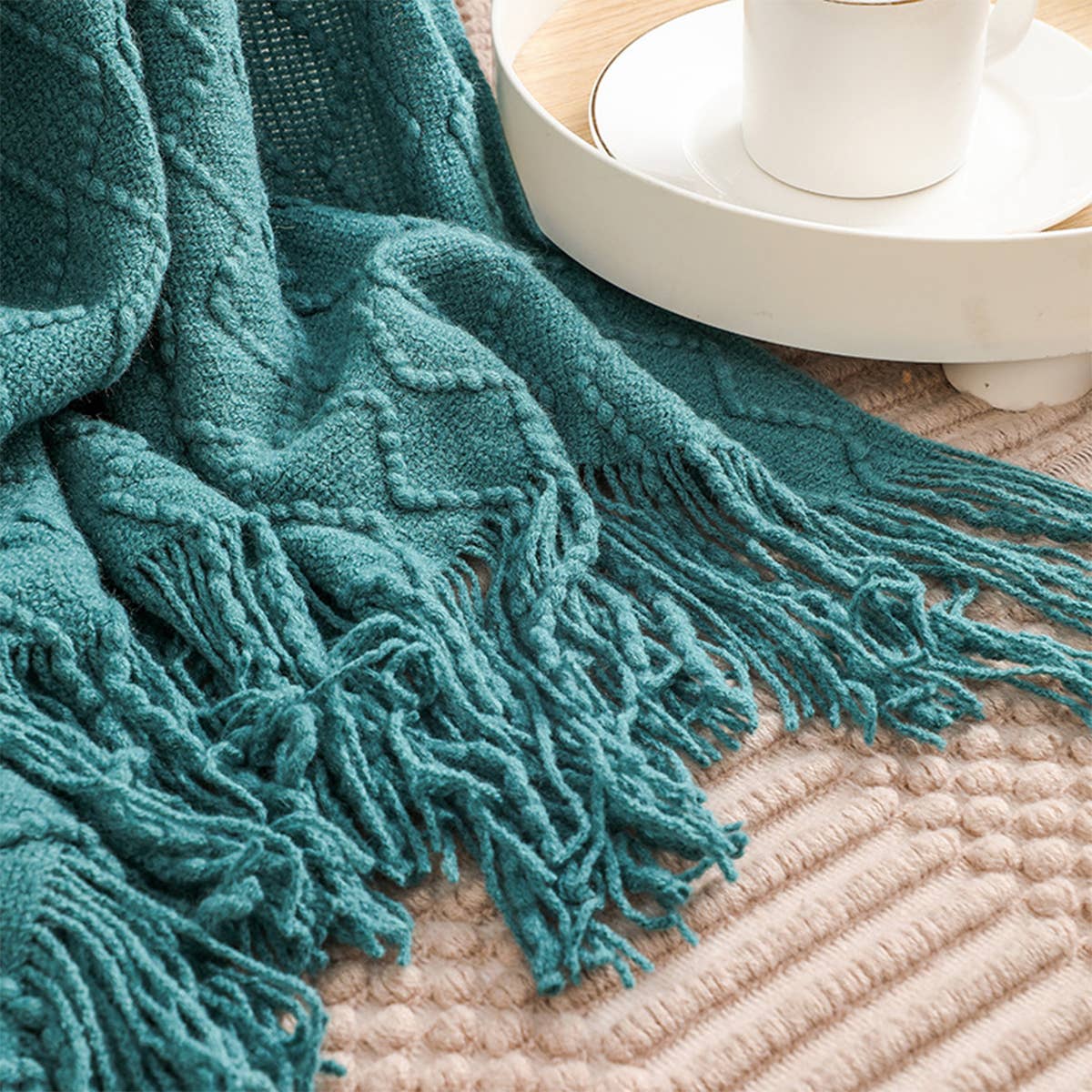 SOFT COZY KNIT BLANKET WITH TASSEL_CWMM0197