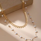 EXQUISITE CLAVICLE STAR SHELL PEARL NECKLACE_CWMM3587