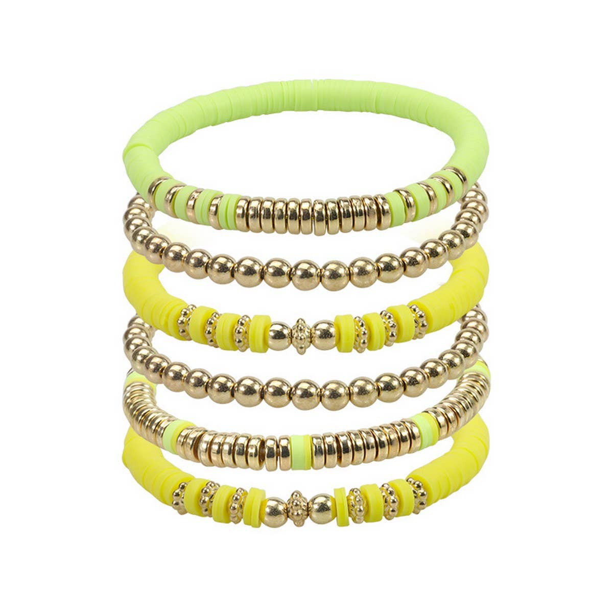 COLORFUL SOFT CERAMIC BEADED BRACELET SET_CWAJE0720