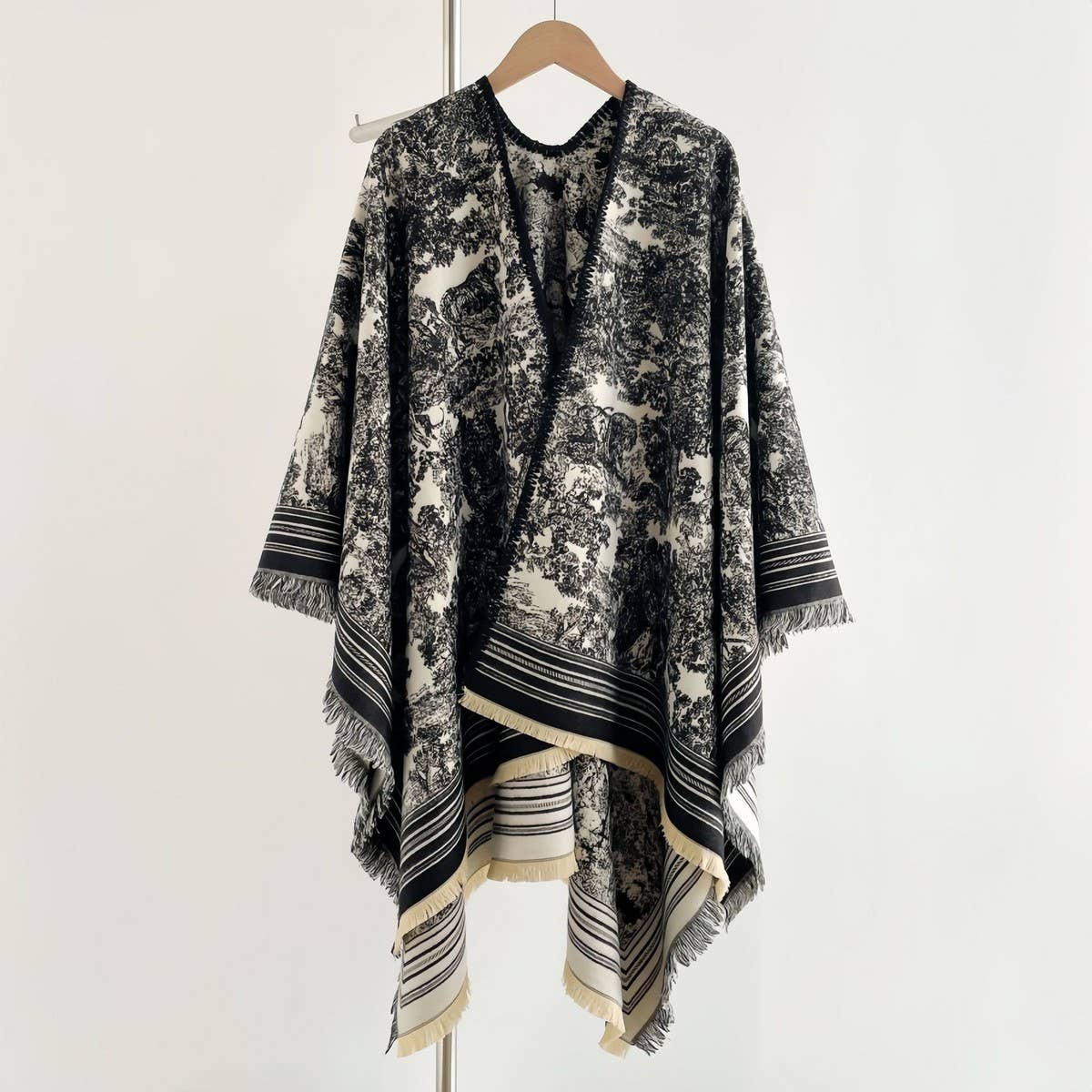 All-Season Warm Shawl Women Thick Poncho Cape_Cwocasl00081