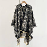All-Season Warm Shawl Women Thick Poncho Cape_Cwocasl00081