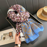 Plaid Cotton Linen Scarf Lightweight Wrap Shawl_Cwasc0595