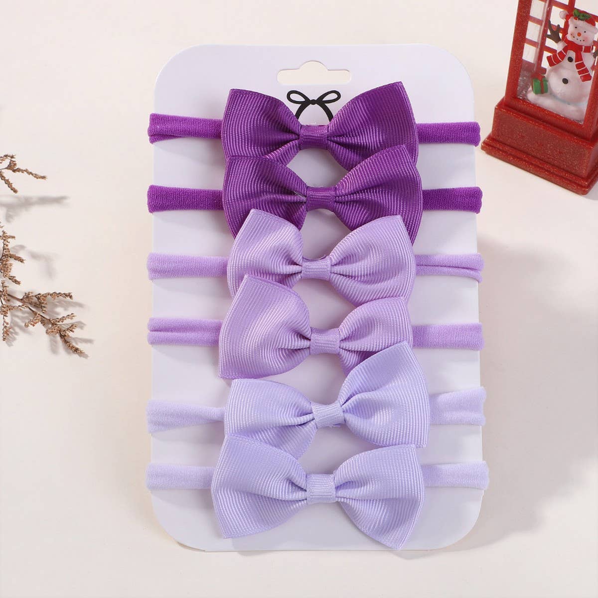 KIDS BOW HEADBAND SET ELASTIC NYLON NO MARKS_CWAHA6720