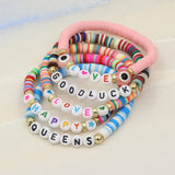 COLORFUL POLYMER CLAY LETTER BEADED BRACELET_CWMM3570