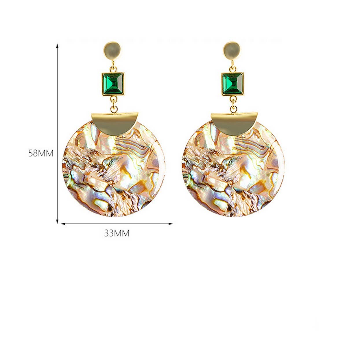 ABALONE TASSEL EARRINGS WITH ZIRCON_CWMM4304