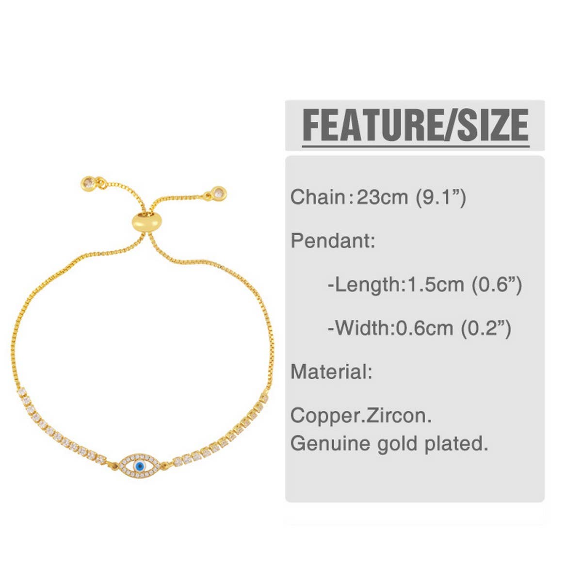 DEVILS EYE BUTTERFLY PLATED 18K GOLD BRACELET_CWAJE0874
