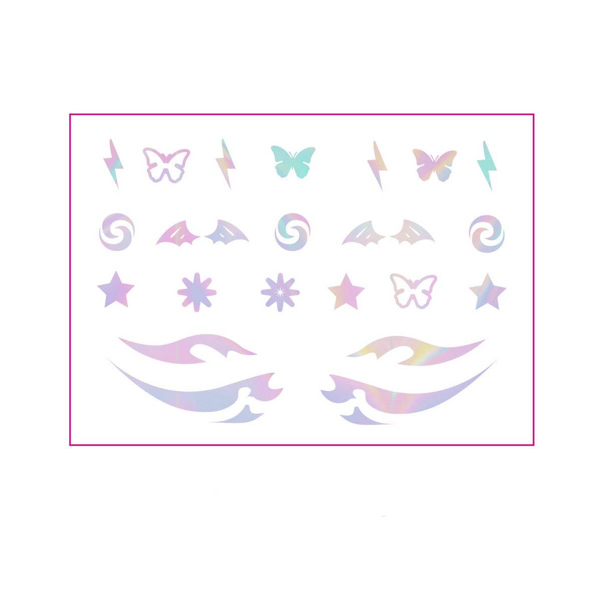 HOLOGRAPHIC EYELINER TATTOOS BUTTERFLY MAKEUP_CWMM8392