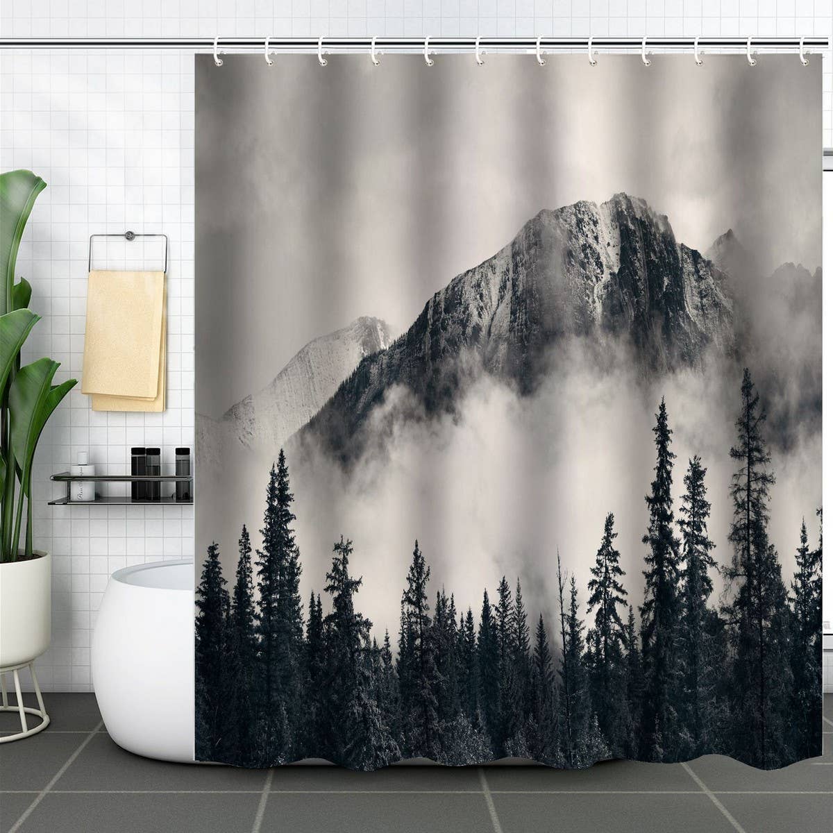 FOREST DIGITAL PRINTING SHOWER CURTAIN_CWMM1800