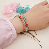 HAND WOVEN BEADED MULTI COLOR RICE BEAD BRACELET_CWMM3851