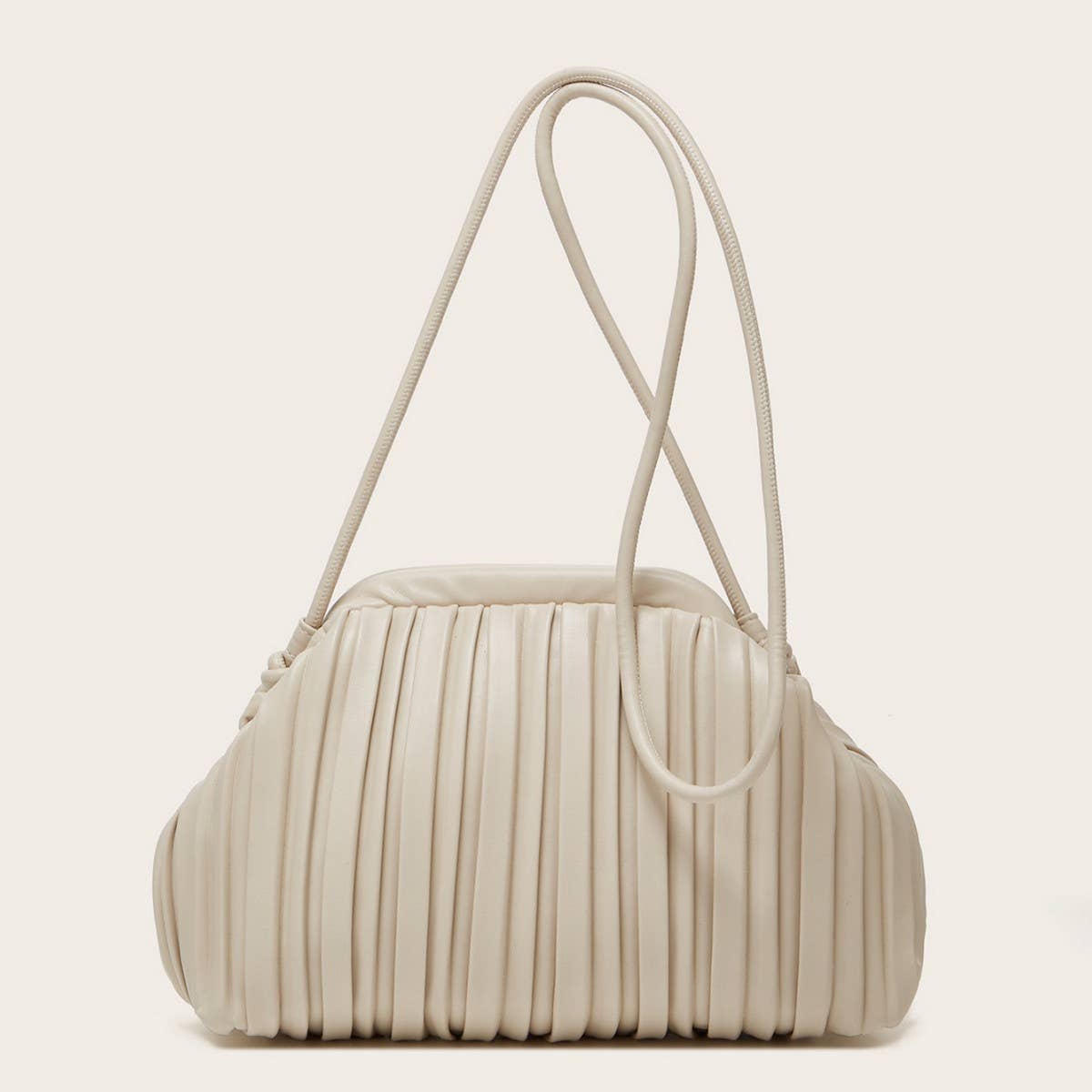 SIMPLE PLEATED SHOULDER CLOUD BAG_CWAB2646