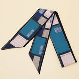 FLORAL LETTER SKINNY TWILLY SCARF FOR HAIR BAG _CWASC0063