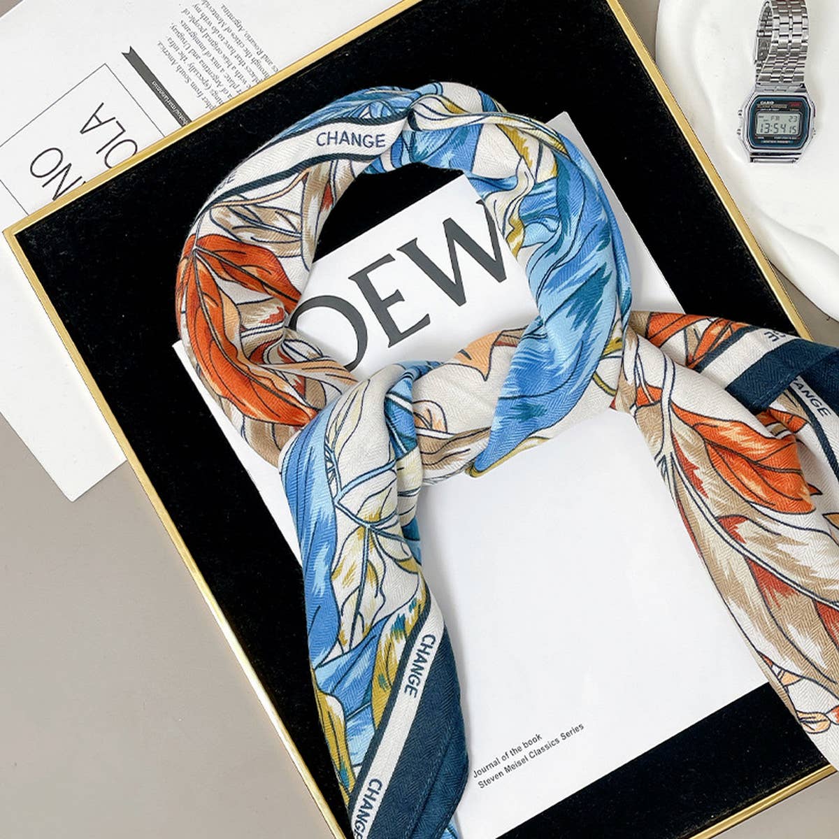 AUTUMN WINTER VELVET SCARF LARGE FLORA SHAWL_CWASC0905