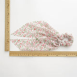 SMALL FRESH FLORAL PLAID RIBBON HAIR TIE_CWAHA1084