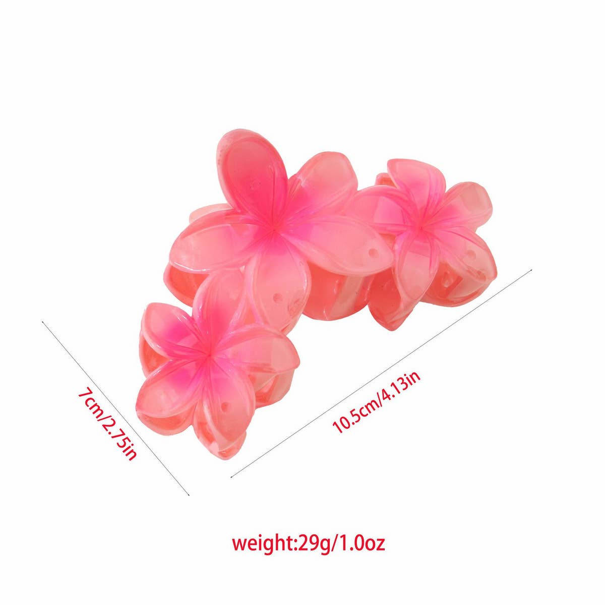PLUMERIA FLOWER LARGE HAIR CLAW ELEGANT UPDO CLIP_CWAHA1064