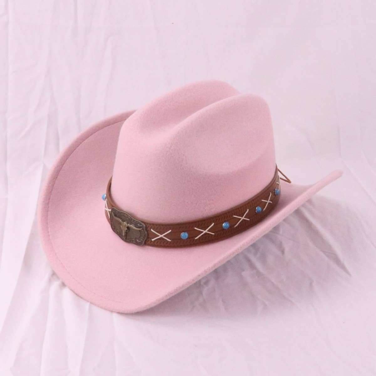 BOHO WESTERN WIDE BRIM FELT HAT FOR TRAVEL SUN_CWAH3658