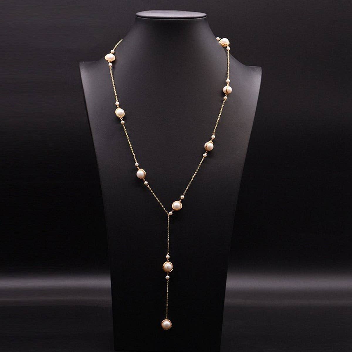 LONG BRAIDED FRESHWATER PEARL SWEATER NECKLACE_CWAJE3887