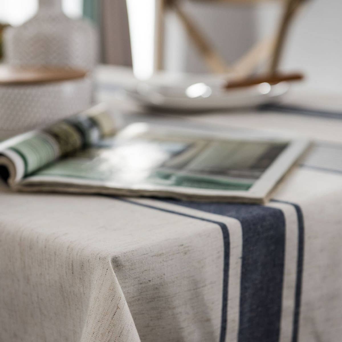 GEOMETRIC STRIPED TABLECLOTH PRINTED TABLECLOTH_CWMM0960