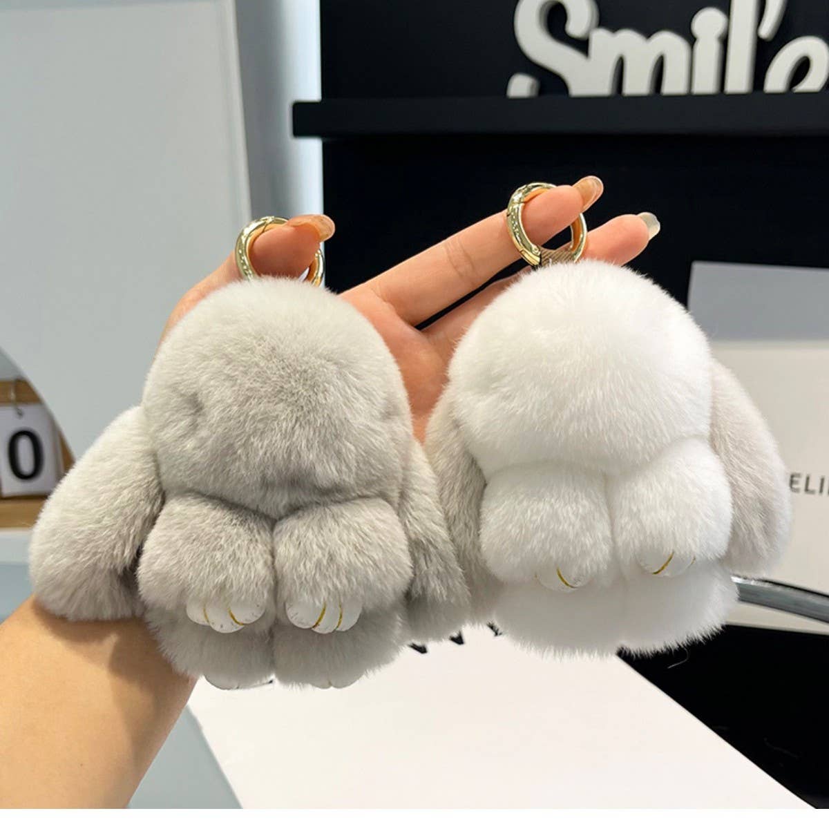 NEW MINI CUTE PLUSH BUNNY CAR KEYCHAIN PENDANT_CWMM2448