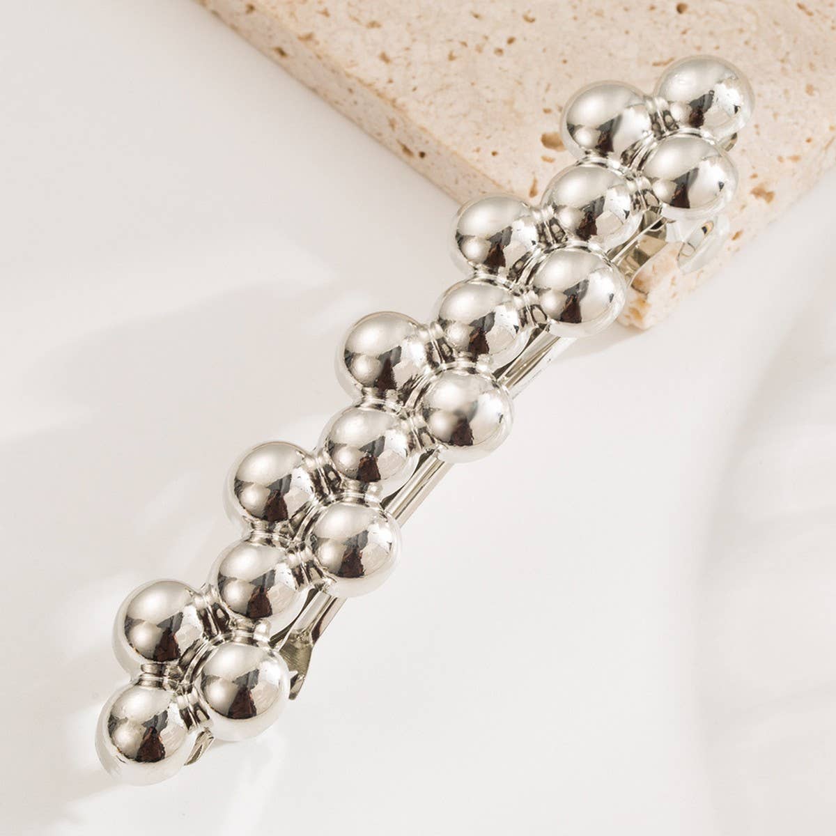 NEW METAL GEOMETRIC TWIST BEAD SPRING HAIR CLIP_CWAHA6208