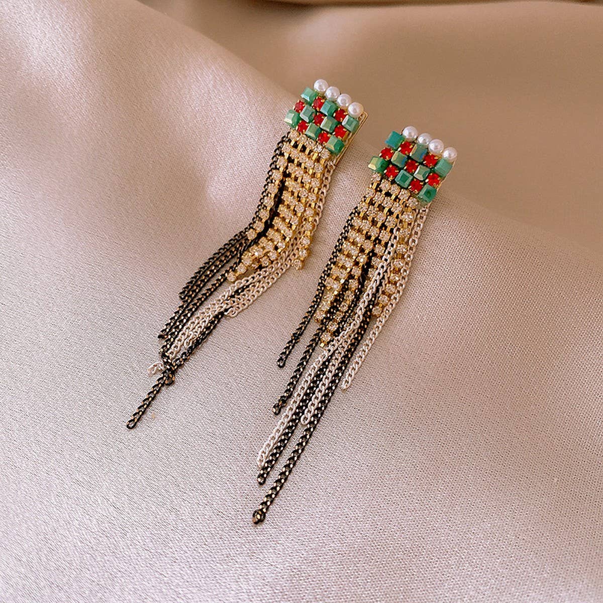 CRYSTAL TASSEL FASHION LIGHT LUXURY EARRINGS_CWAJE2362
