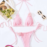 3D FLORAL BIKINI SET SEXY TRIANGLE CUP SWIMSUIT_CWMW0687