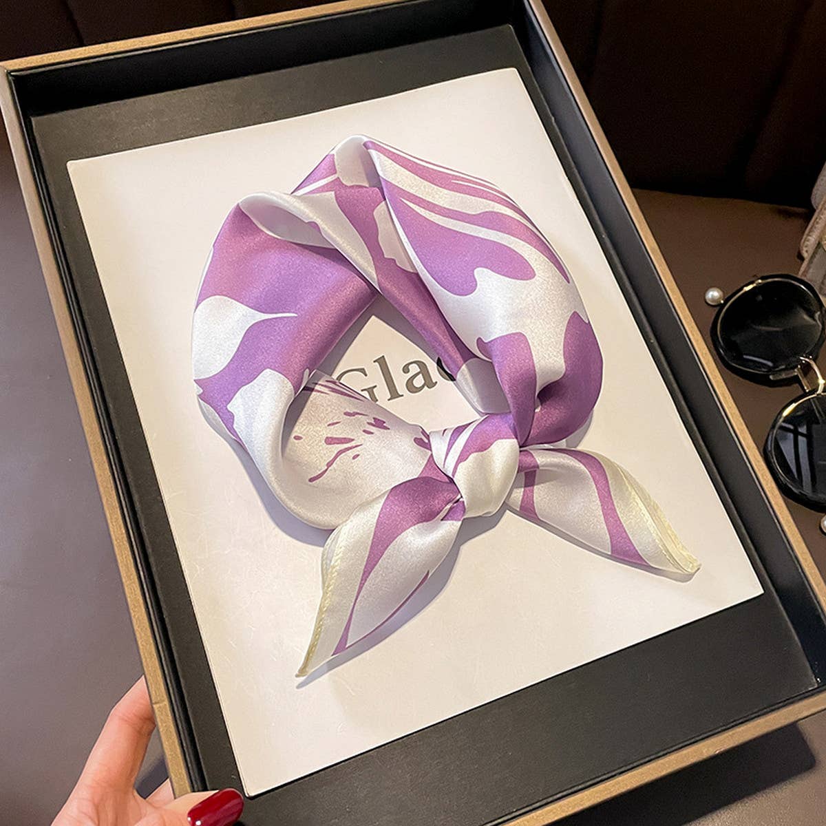 FLORAL SCARF FOR WOMEN ELEGANT GIFT SQUARE WRAP_CWASC0615