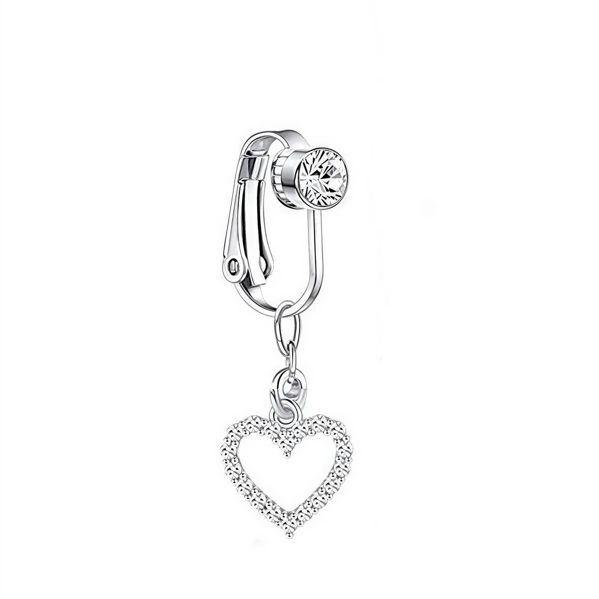 CRYSTAL MOON HEART BUTTERFLY FAKE NAVEL RING_CWMM9228