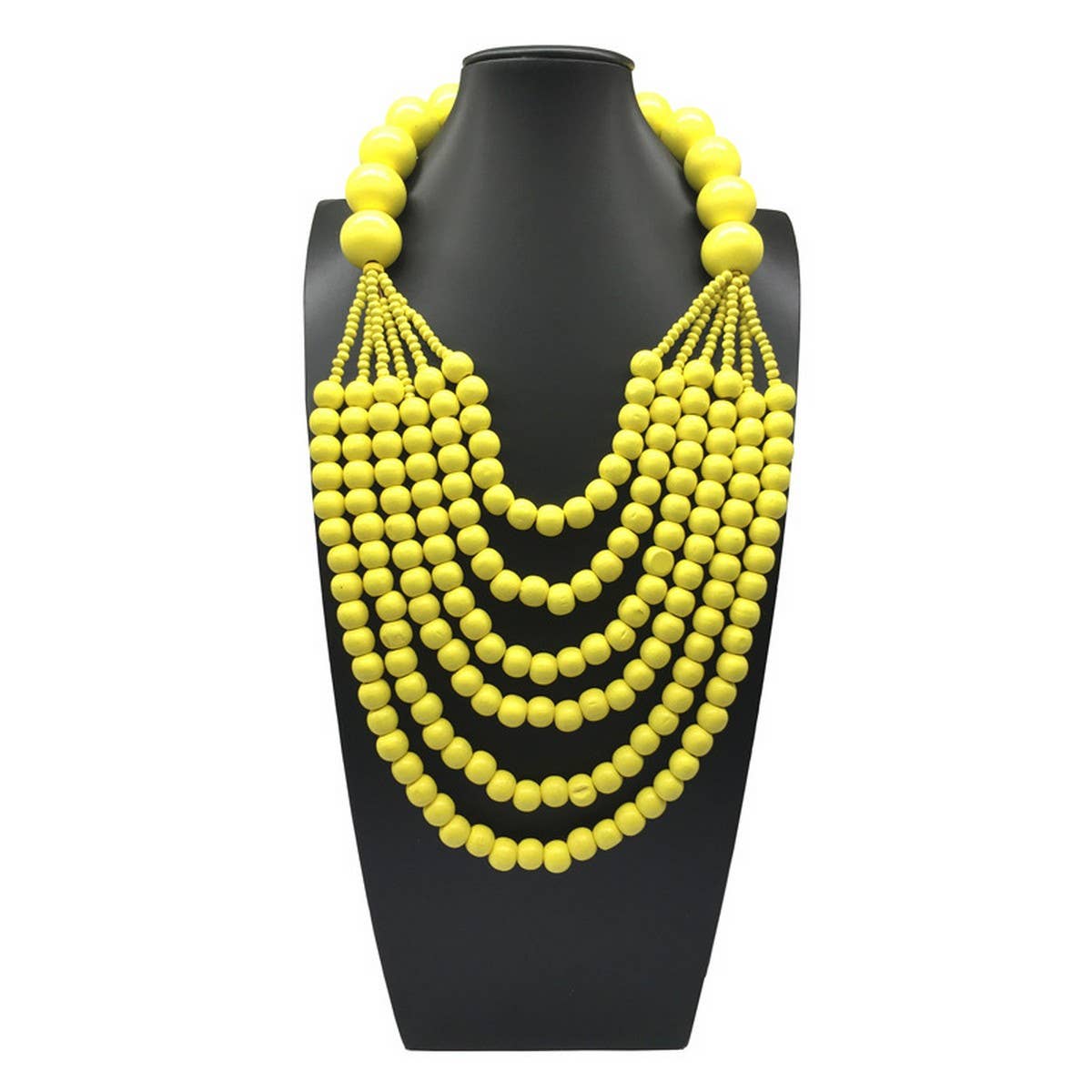 ETHNIC STYLE MULTI LAYER WOODEN BEADS NECKLACE_CWMM4979