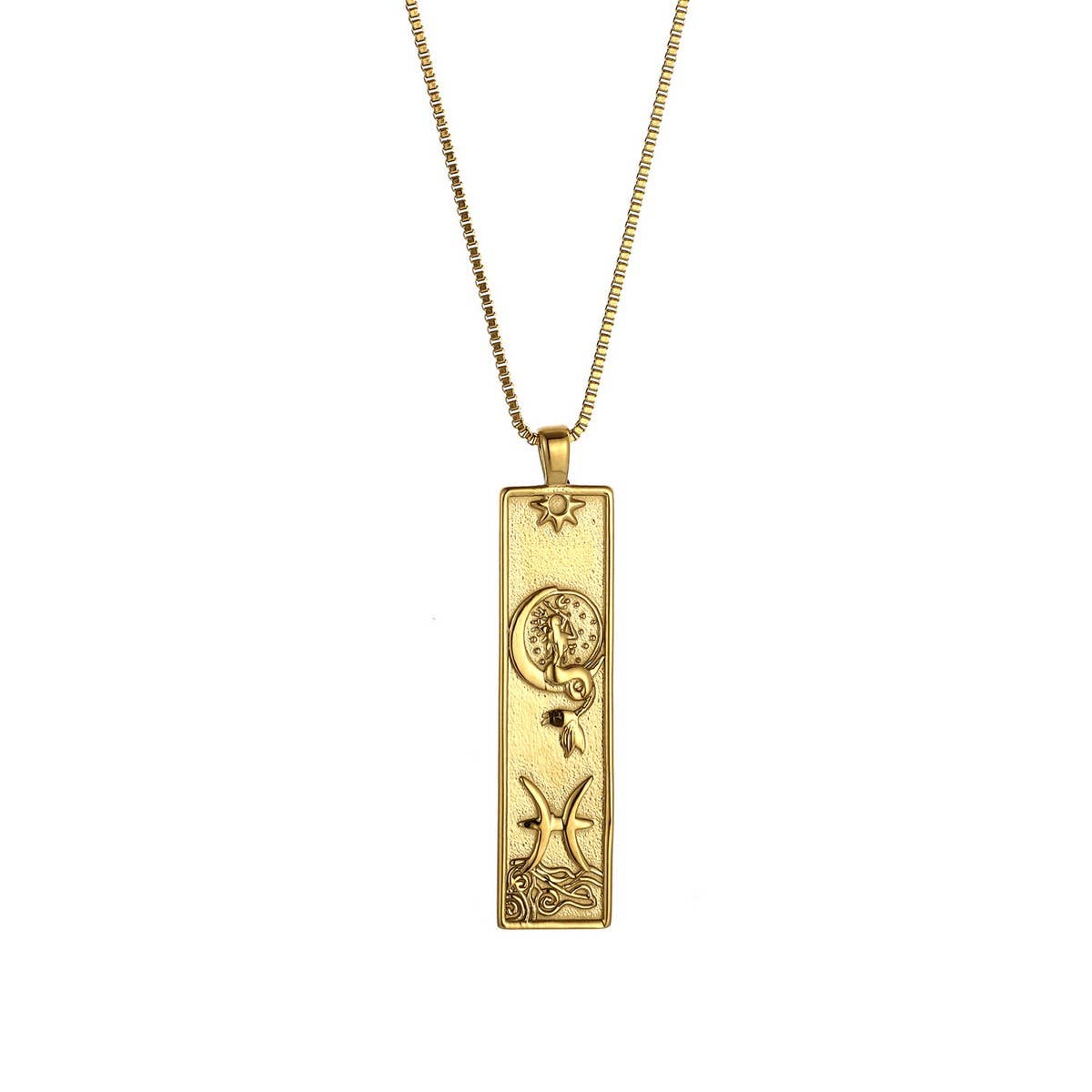 Zodiac Tag Necklace Stainless Ste Vintage Style_Cwmm8868