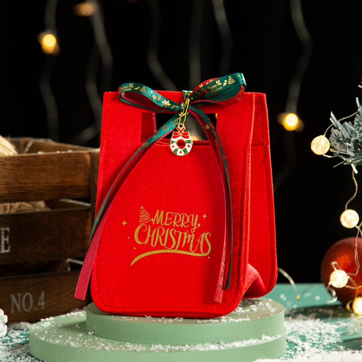 Felt Xmas Apple Bag Gift Box Tote Pouch_Cwmm10578