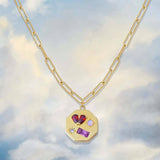 STAINLESS STEEL HEART GEMSTONE NECKLACE_CWMM5666