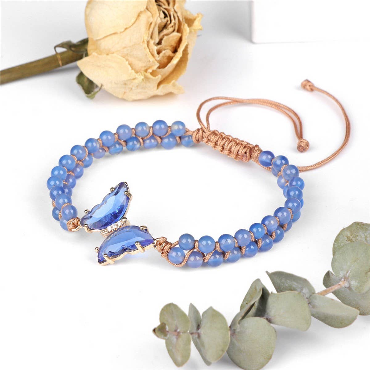Cwaje4228_Natural Stone Light Luxury Butterfly Bracelet