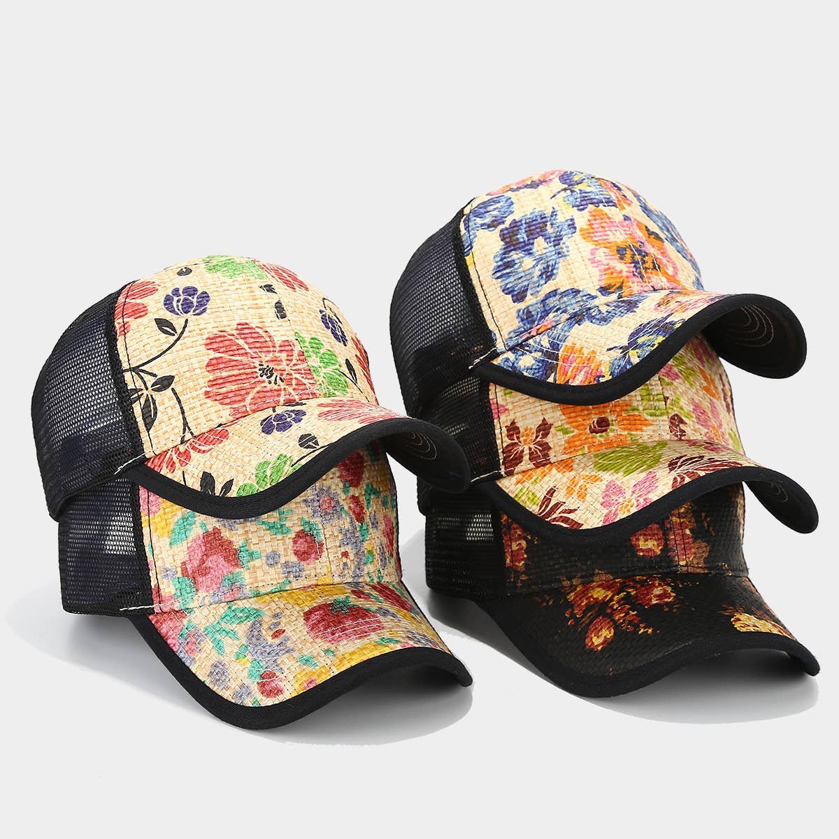 STYLISH FLORAL STRAW CAP UNISEX SUMMER SUN HAT CWAH1576