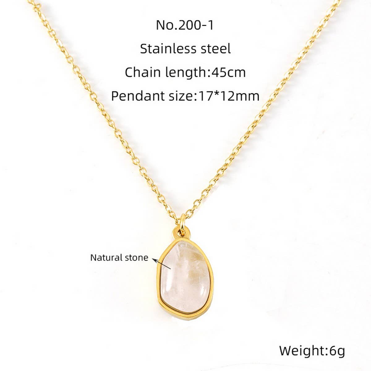 Cwaje1945_Simple Irregular Stainless Steel Necklace Gold