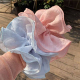 RUFFLED PLAID SCRUNCHIE WITH LAYERED EDGES_CWAHA5509