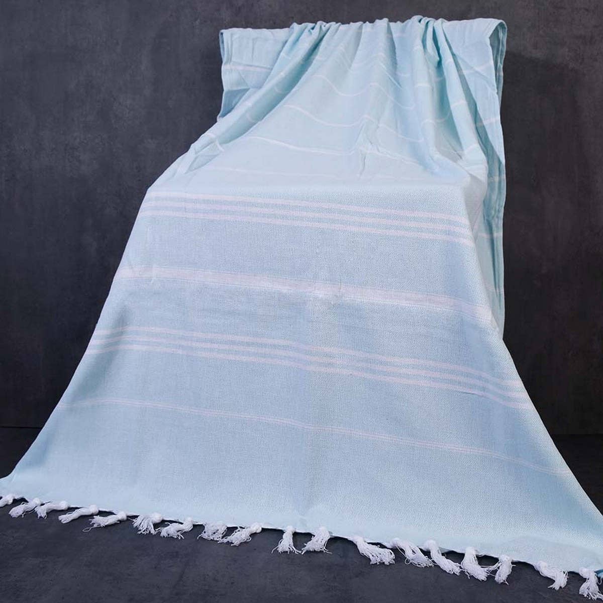 STRIPED TASSEL BATH TOWEL SOFT ABSORBENT LARGE_CWMM7665