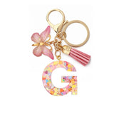 GLITTER RESIN LETTER BUTTERFLY KEYCHAIN_CWMM6866