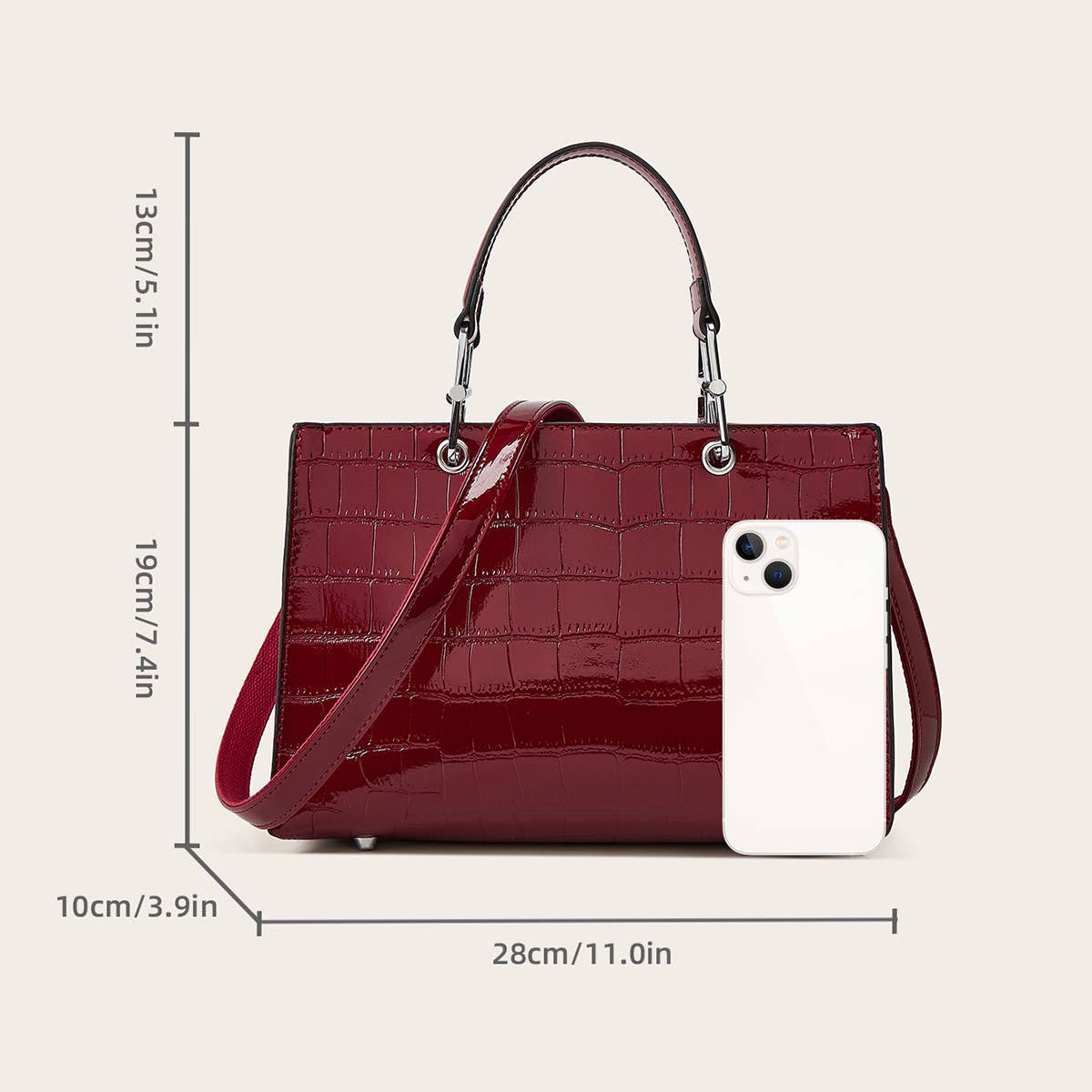 Vintage Crocodile Print Large Tote Bag_Cwab2659