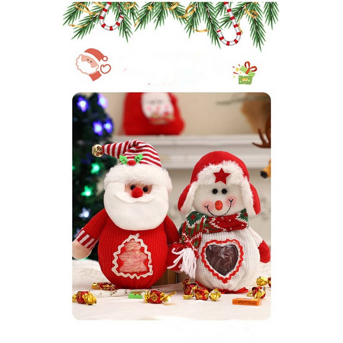 Cwmm1753_Christmas Printed Tote Bag Apple Candy Gift Bag