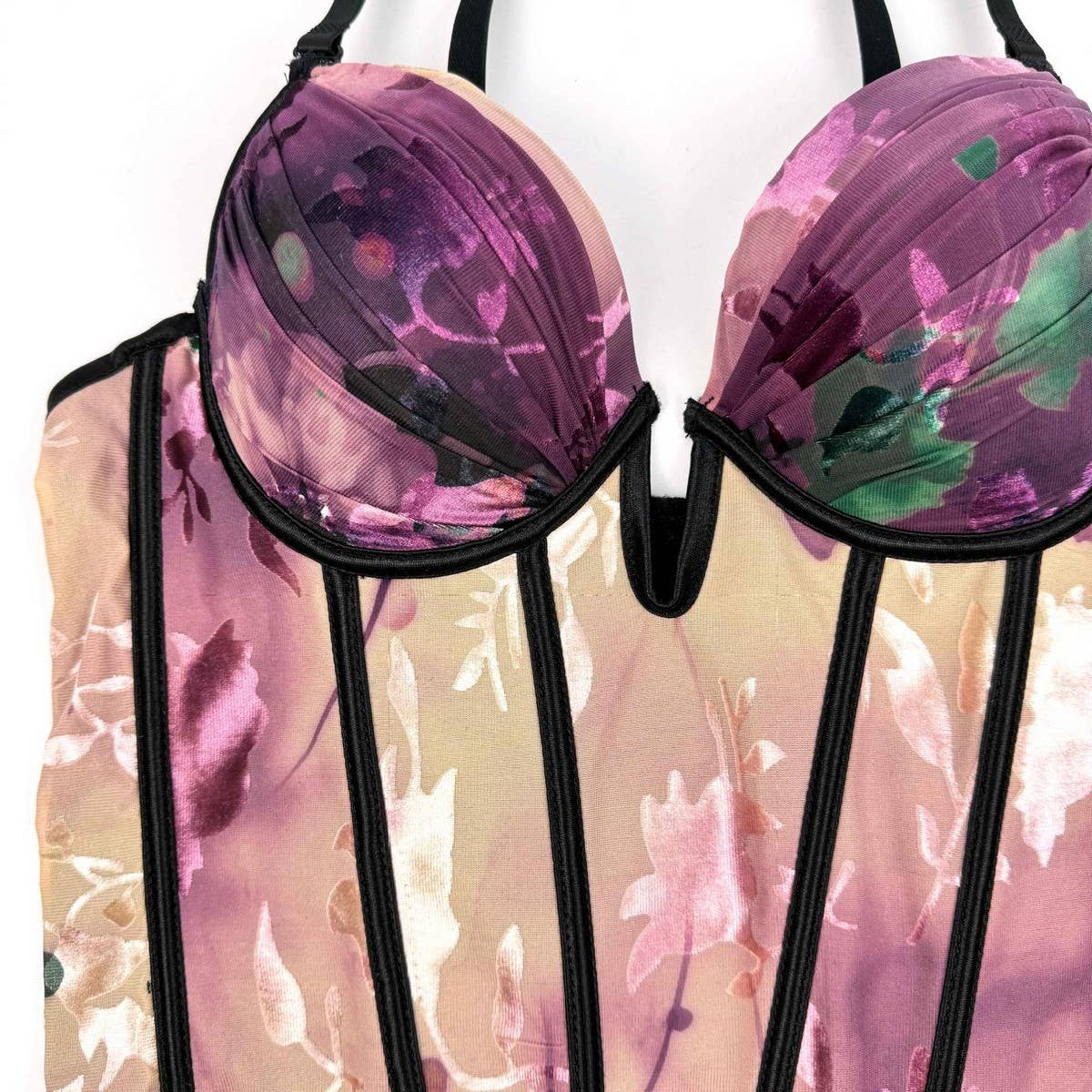 PREMIUM PRINTED PADDED HERRINGBONE CORSET_CWMM4134