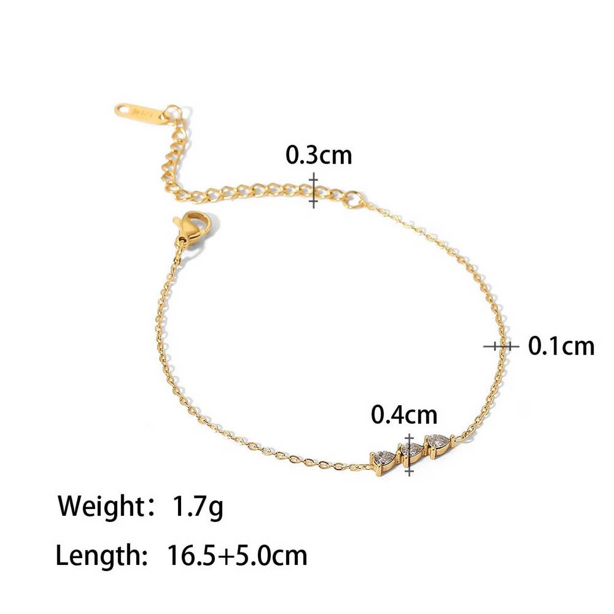 Zircon & Pearl Chain Bracelet In Stainle Steel_Cwaje4658