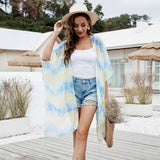 STRIPE PRINT KIMONO FOR WOMENS_CWASC0777