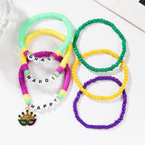 MASK PENDANT RICE BEAD SOFT CLAY BRACELET SET_CWMM3533