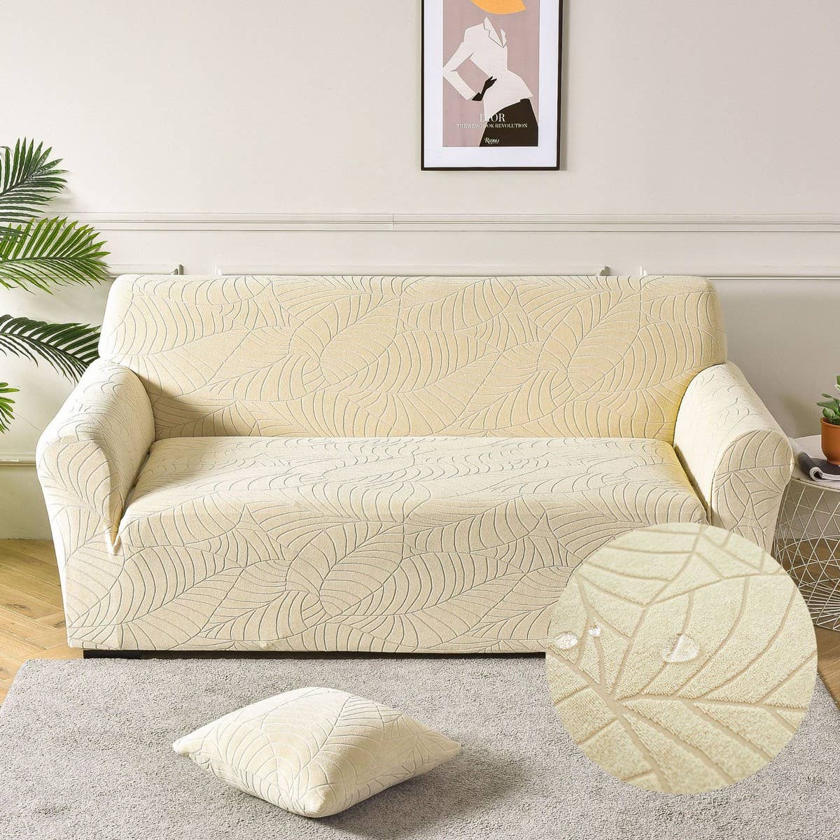 Waterproof Jacquard Sofa Cover, Thick Stretchy_Cwmm8311