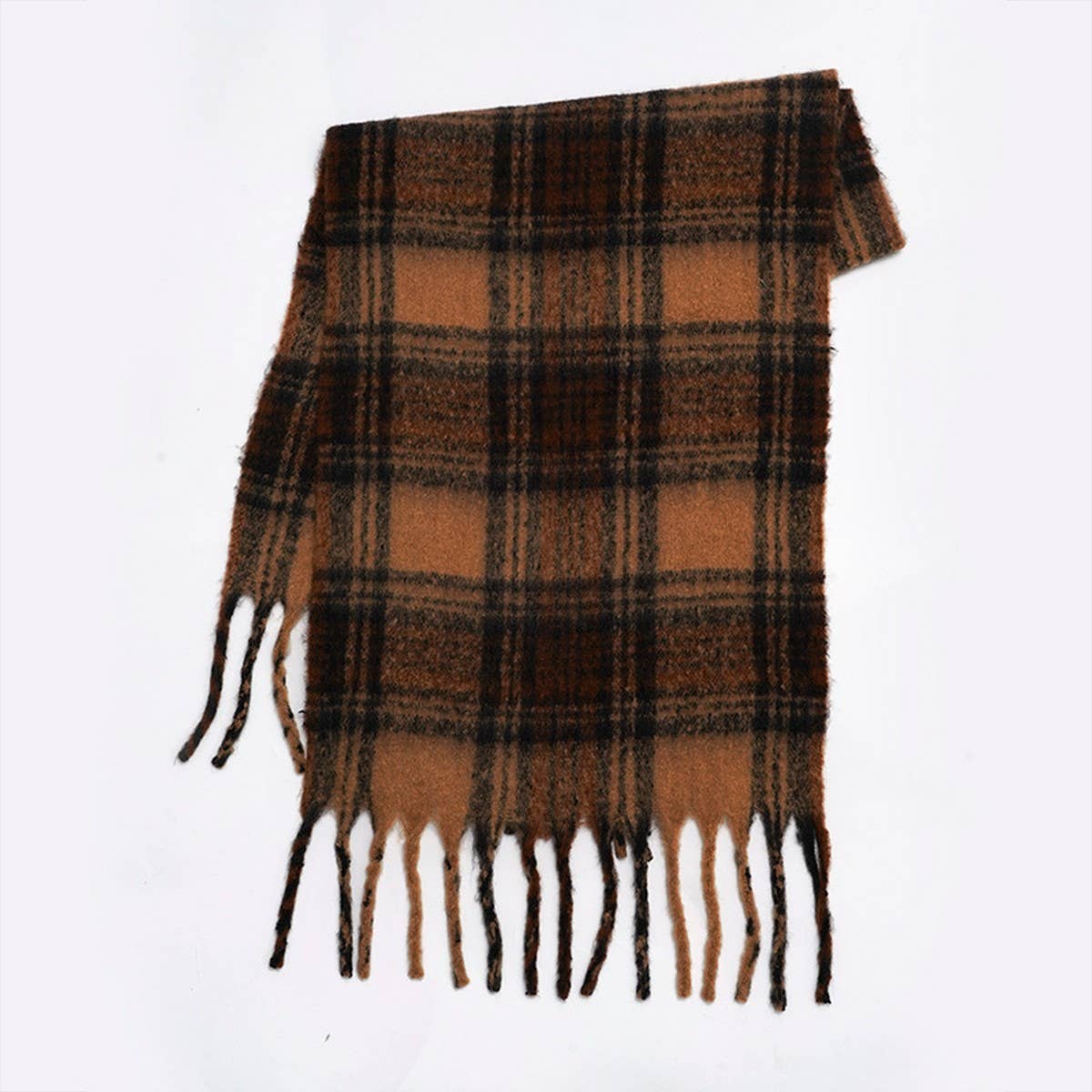 Wide Faux Cashmere Tassel Scarf-Winter Plaid Shawl_Cwasc2309