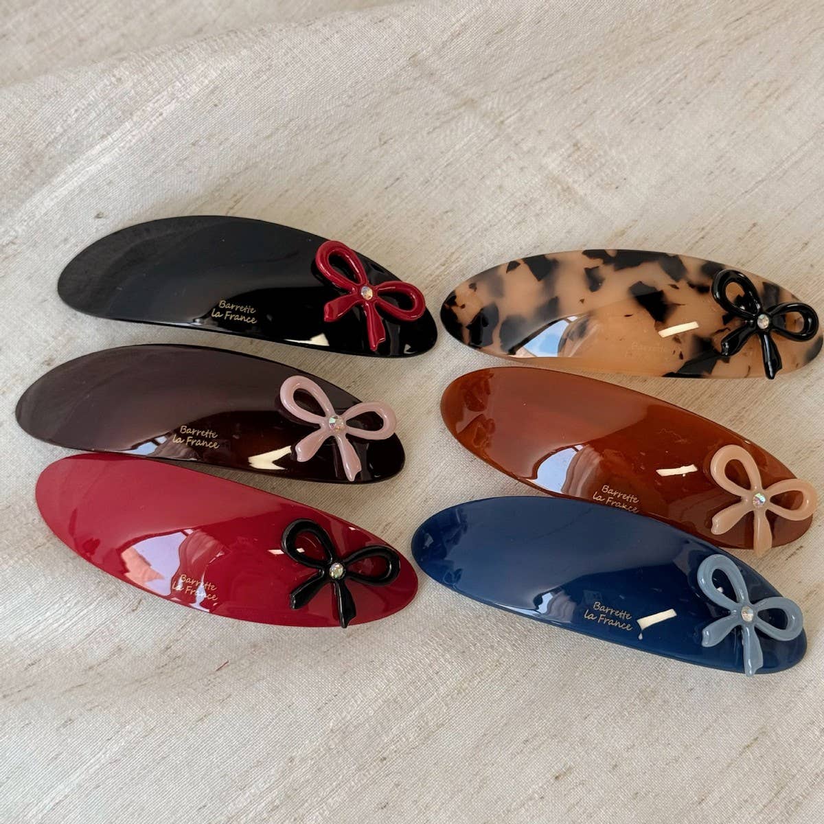 Acetate Bow Oval Spring Hair Clip Elegant_Cwaha07974